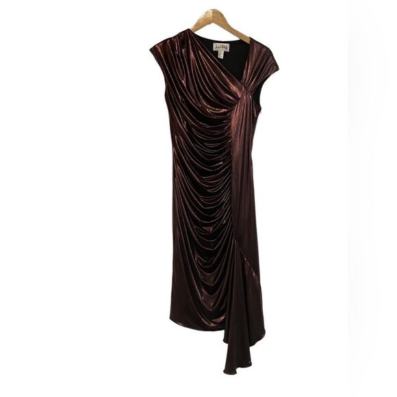 Joseph Ribkoff Red Metallic Dress - Picture 1 of 4